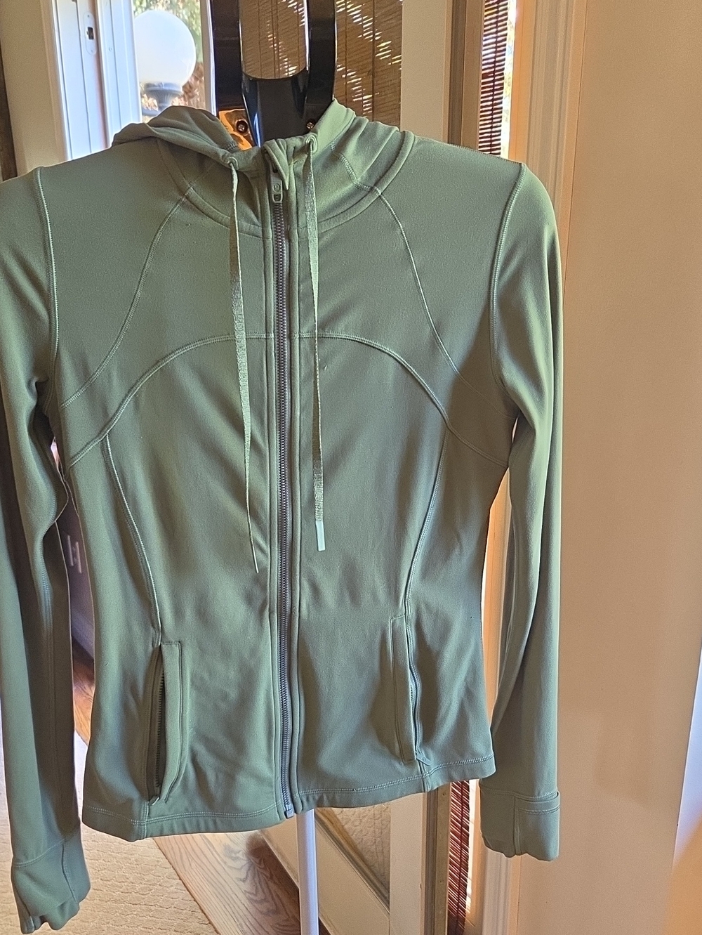 Women’s Zip-Up Hooded Jacket in Sage Green